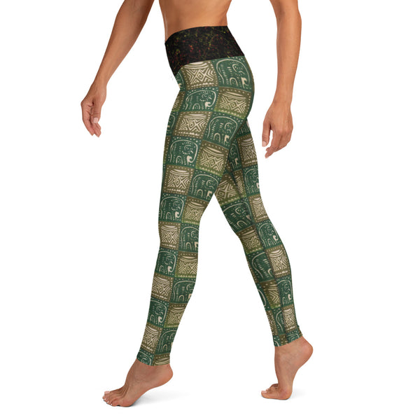 Nzou (Elephant) Print Yoga Leggings