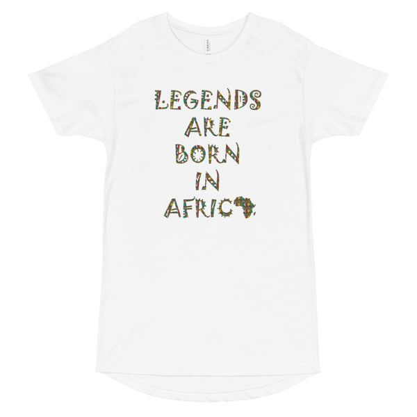 Legends Are Born in Africa Zulu Print Long Body Urban Tee