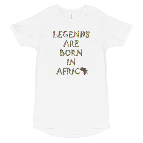 Legends Are Born in Africa Zulu Print Long Body Urban Tee