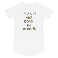 Legends Are Born in Africa Zulu Print Long Body Urban Tee