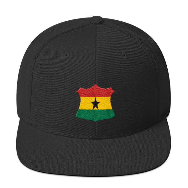 Ghana Flag Crest Badge Snapback Hat