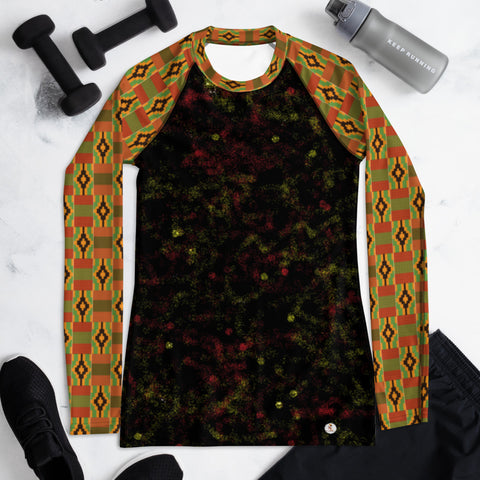 Spray Paint & Kente Women's Rash Guard