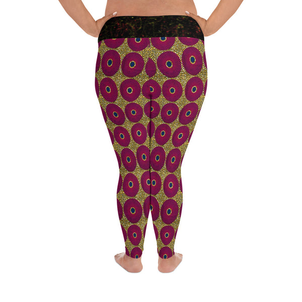 Ankara Circles Plus Size Yoga Leggings