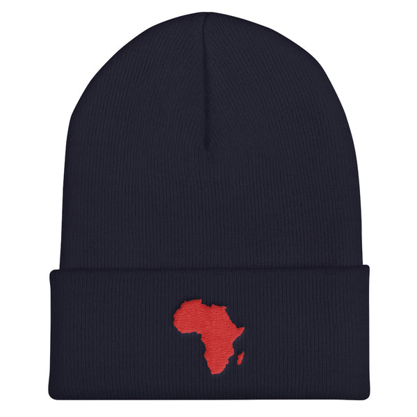 African Map Cuffed Beanie