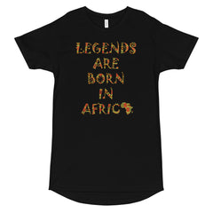 Legends Are Born in Africa Kente Print Long Body Urban Tee