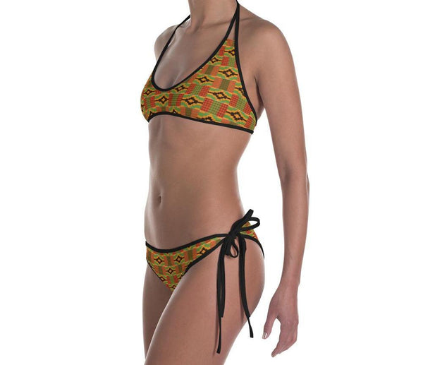 Kente Print Reversible Bikini