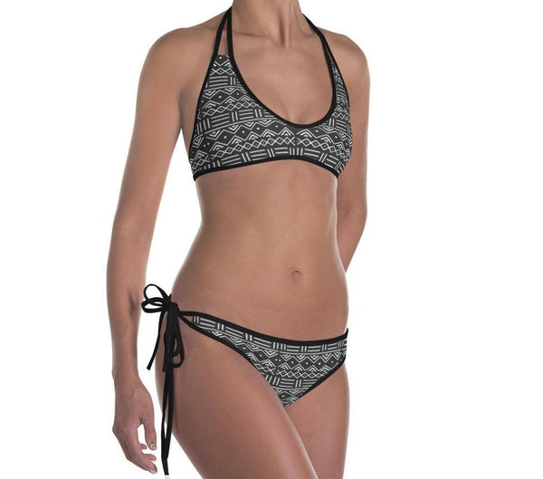 Kente and Mud Cloth Fusion Reversible Bikini