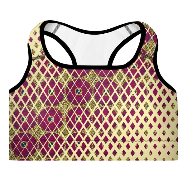 Ankara Square Scatter Padded Sports Bra