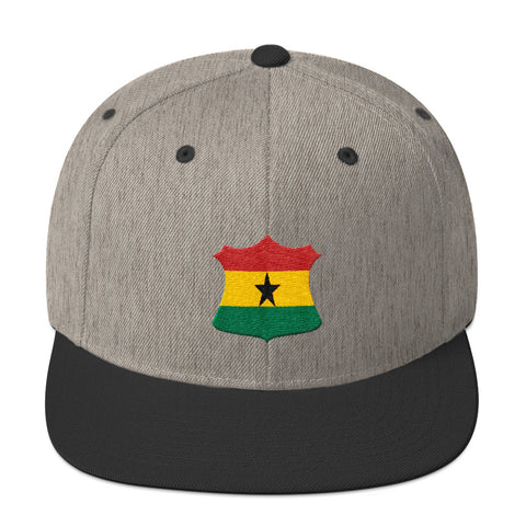 Ghana Flag Crest Badge Snapback Hat