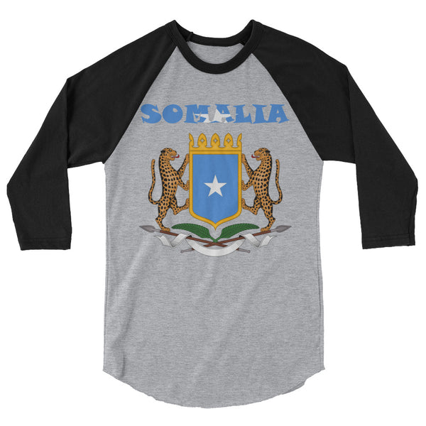 Somalia Coat of Arms 3/4 sleeve raglan shirt