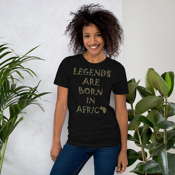 Legends are Born in Africa Zulu Print Short-Sleeve Unisex T-Shirt