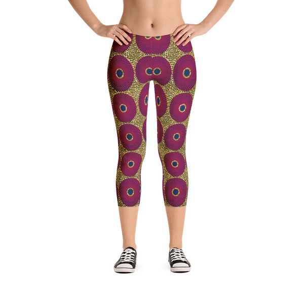 Ankara Circles Capri Leggings