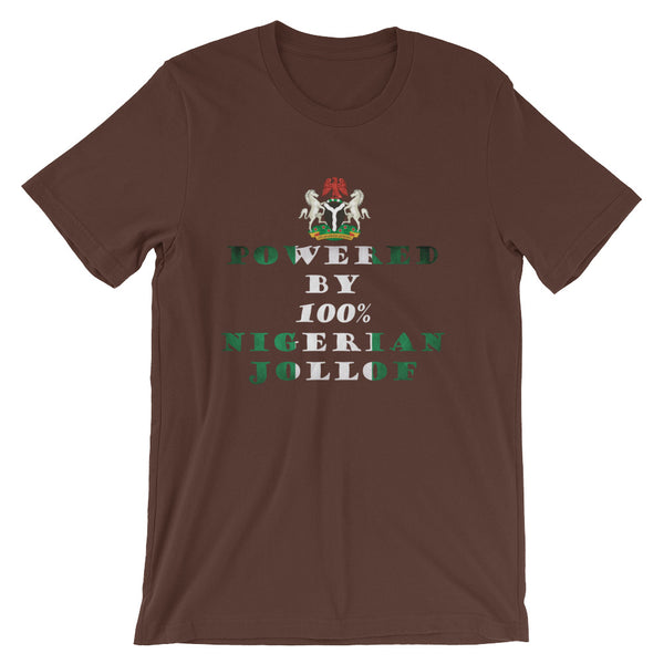 Powered By Nigerian Jollof Rice Unisex T-Shirt