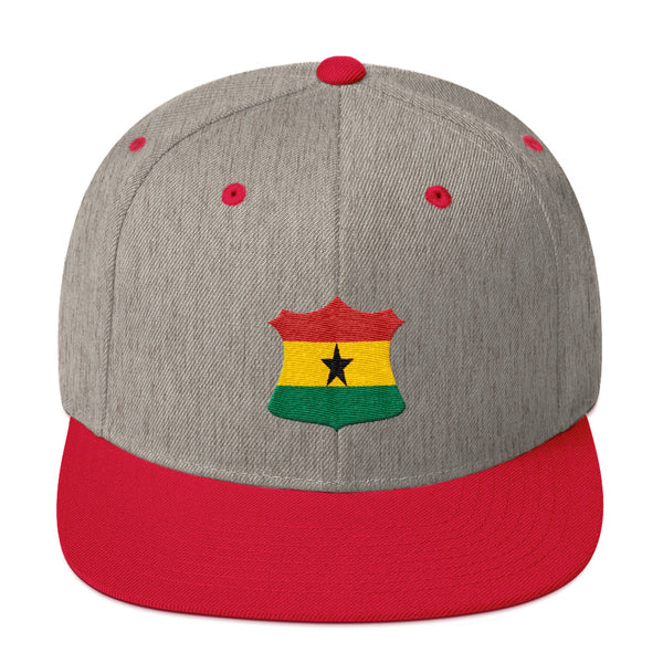 Ghana Flag Crest Badge Snapback Hat