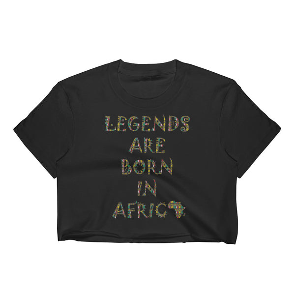 Legends Are Born in Africa Zulu Print Women's Crop Top