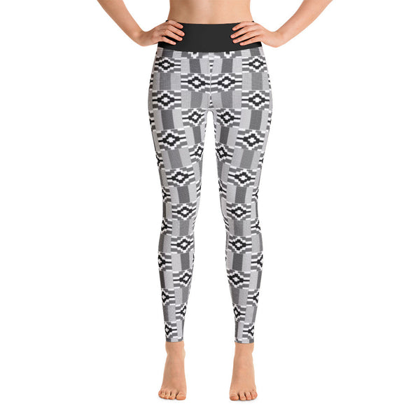 Black & White Kente Yoga Leggings