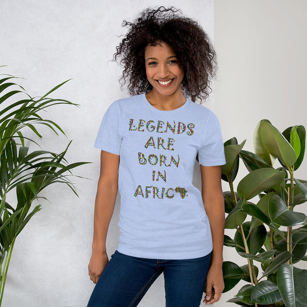 Legends are Born in Africa Zulu Print Short-Sleeve Unisex T-Shirt