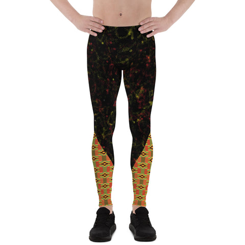 Men's Spray Paint and Kente Leggings