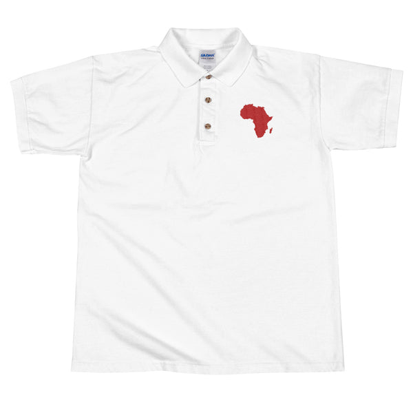 African Map Embroidered Polo Shirt