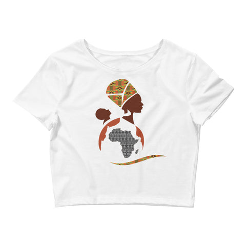 RuvaAfricWear African Print Logo Women’s Crop Tee