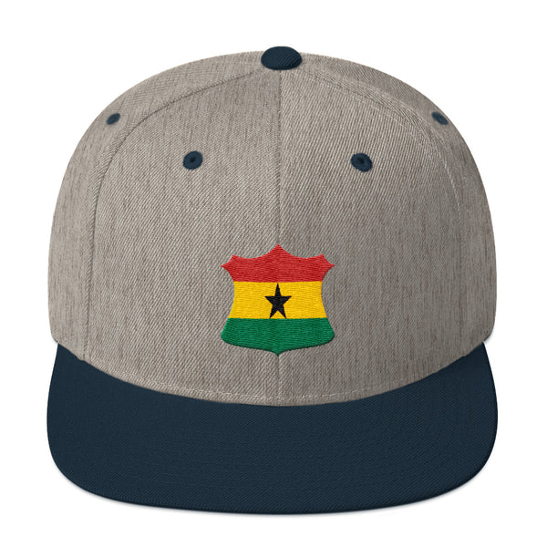 Ghana Flag Crest Badge Snapback Hat