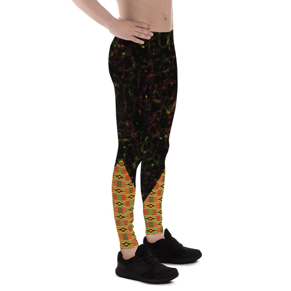 Men's Spray Paint and Kente Leggings