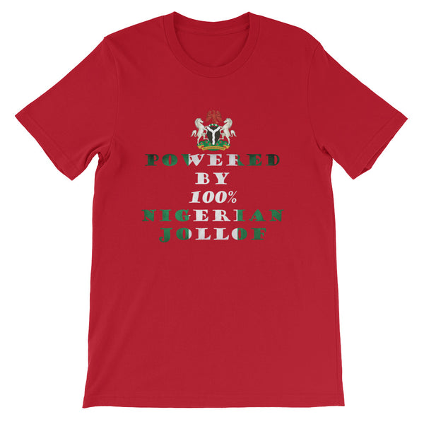 Powered By Nigerian Jollof Rice Unisex T-Shirt