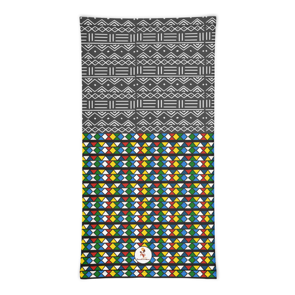 Zulu Beads & Mud Cloth Print Neck gaiter