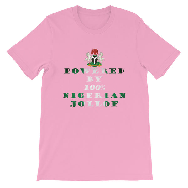 Powered By Nigerian Jollof Rice Unisex T-Shirt