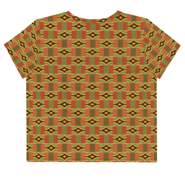 Living My Black Life Like It's Golden Kente Print Crop Tee