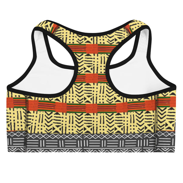 Kente and Mud Cloth Fusion Sports bra