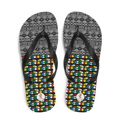 Mud Cloth & Zulu Beads Print Flip-Flops