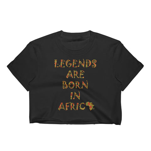 Legends Are Born in Africa Kente Print Women's Crop Top