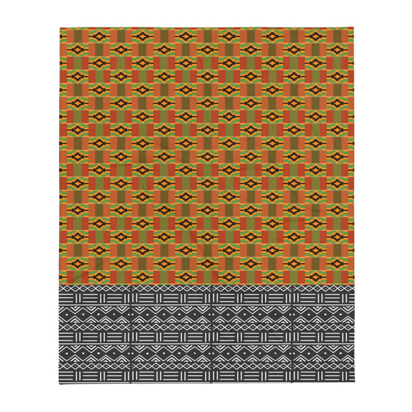 Kente and Mud Cloth Throw blanket - 50×60