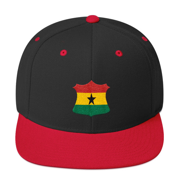 Ghana Flag Crest Badge Snapback Hat