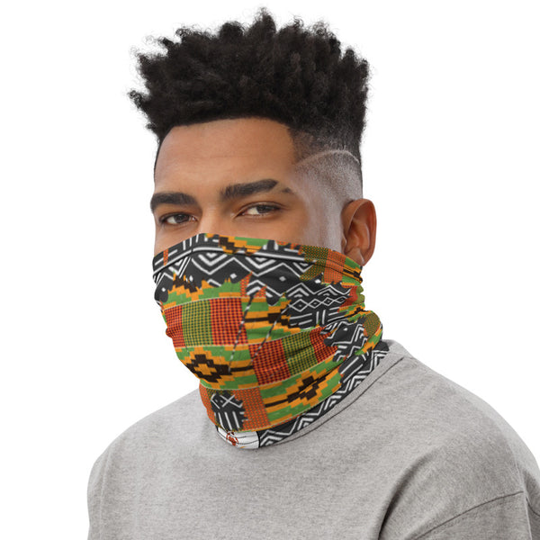 Kente and Mud Cloth Fusion Neck gaiter