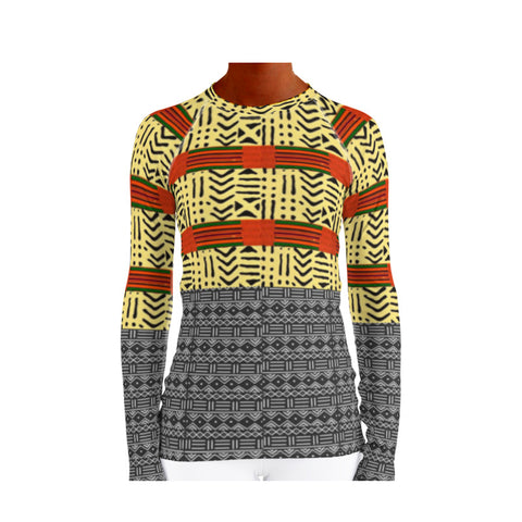 Kente & Mud Cloth Fusion Women's Rash Guard