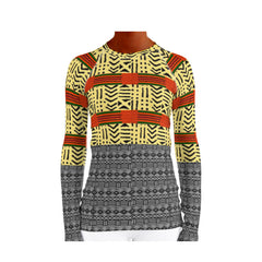 Kente & Mud Cloth Fusion Women's Rash Guard