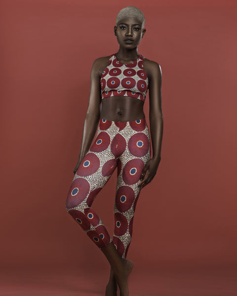 Ankara Circles Capri Leggings