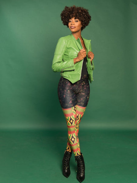 RuvaAfricWear Kente Print Plus Size Leggings