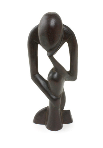 African Thinker Statue - Dark Brown