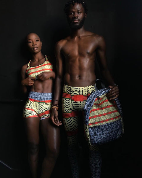 Kente and Mud Cloth Fusion Sports bra