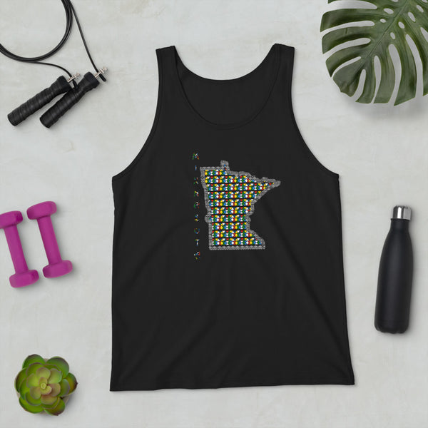 Minnesota Zulu Beads & Mud Cloth Unisex Tank Top