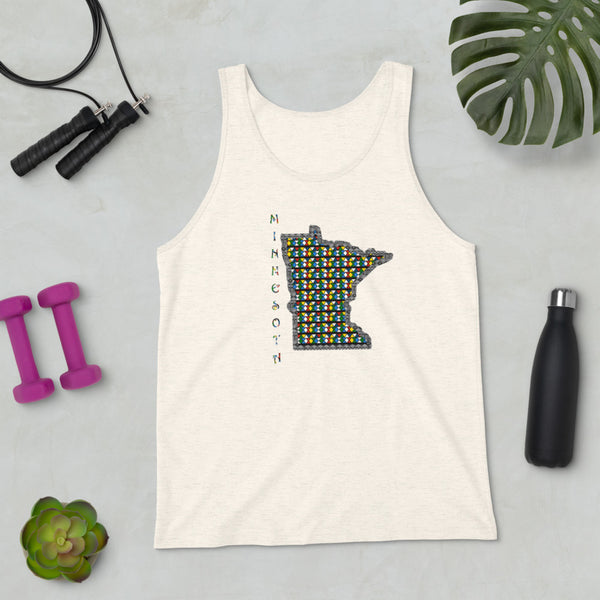 Minnesota Zulu Beads & Mud Cloth Unisex Tank Top