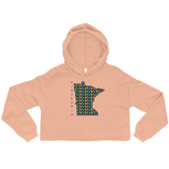 Minnesota Map African Print Crop Hoodie