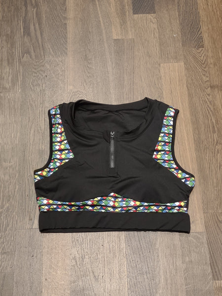 Zulu Beads Black Sports Bra
